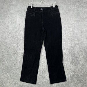 J. Jill‎ Womens Corduroy Pants Size 10 Black Stretch Pockets Straight Leg